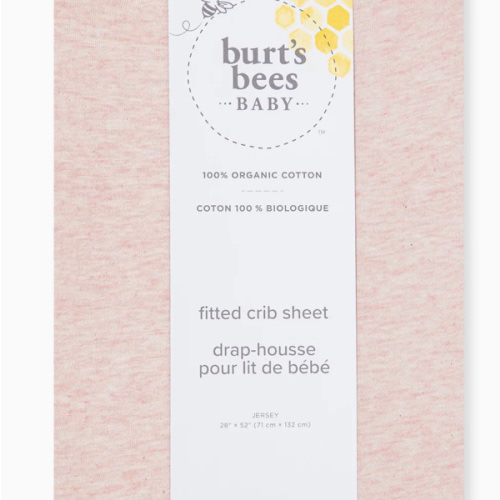 Solid Organic Cotton BEESNUG® Fitted Crib Sheet - Sandy Pink