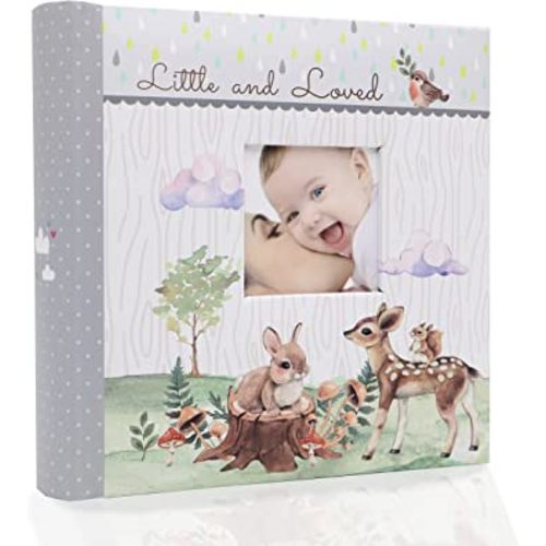 Holoary Baby Photo Album 4” x 6” 160 Photos, Newborn Baby Keepsake Gifts for Baby Boy/Girl and New Parents, Woodland Animals Design