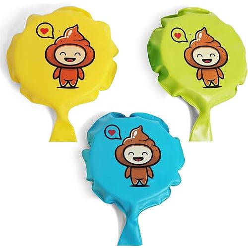Self Inflating - whoopie cushions for Kids - 3-Pack - 20cm - 8 inch - Pooter - Tart Toy - Poop Toy - Whopping Cushion