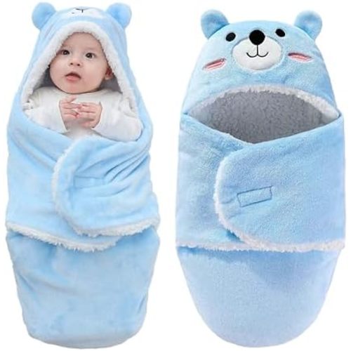 Baby Swaddle Blanket – Ultra Soft Plush Wrap for Newborns 0-6Months, Warm Sherpa Receiving Blanket Essential for Infant Sleep