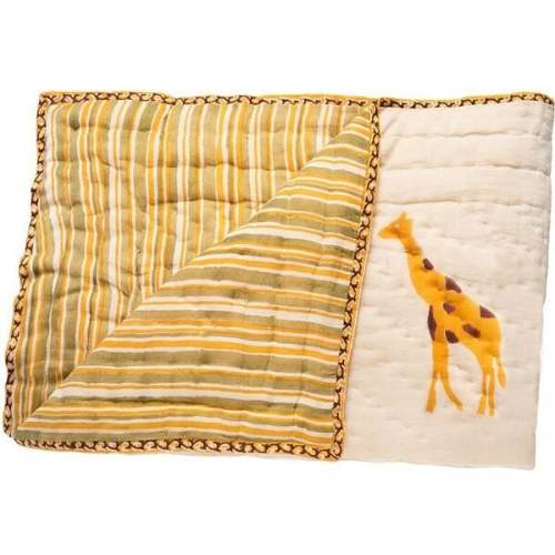 Yellow Giraffe Organic Quilt - Naaya by Moonlight | Maisonette