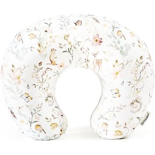 GRSSDER Nursing Pillow Cover, Stretchy Soft Minky Fabric Covers, Fit Most Nursing Support Pillows for Breastfeeding, Comfortable Safe Pillow Cover, Beautiful Stylish Pattern