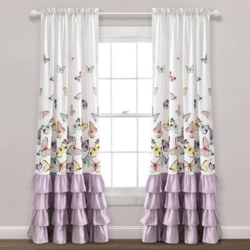 2pc 52"x84" Kids' Flutter Butterfly Window Curtain Set Lilac - Lush Décor