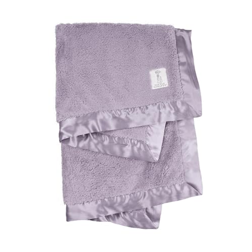 Little Giraffe Baby Blanket - Chenille Soft Blanket with Satin Trim - Baby Stroller Blanket - Newborn Baby Essentials & Gifts - 29" x 35" - Lavender