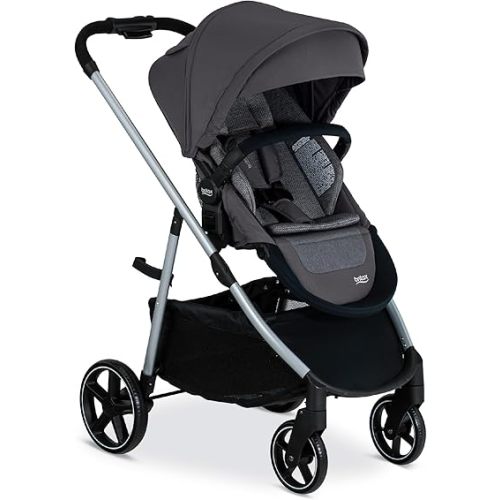 Britax Grove™ Modular Stroller, Lightweight Stroller with CozyFit™ Insert and Bumper Bar, 6 Ways to Ride, SafeWash, Pindot Stone