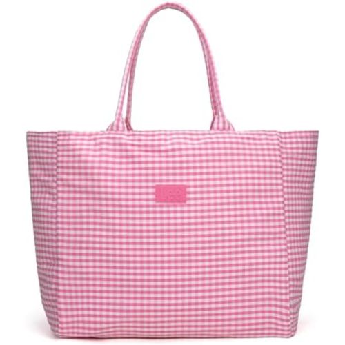 Montana West Lee Gingham Tote Bag for Women, Casual Big Canvas Tote Bag, Large Plaid Shoulder Handbags for Travel, Shopping