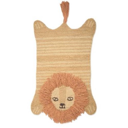 Crane Baby 23" x 36" Hand-Tufted Wool Animal Shape Rug - Lion: Indoor Use, Medium Pile, Accent Rug, Novelty Shape