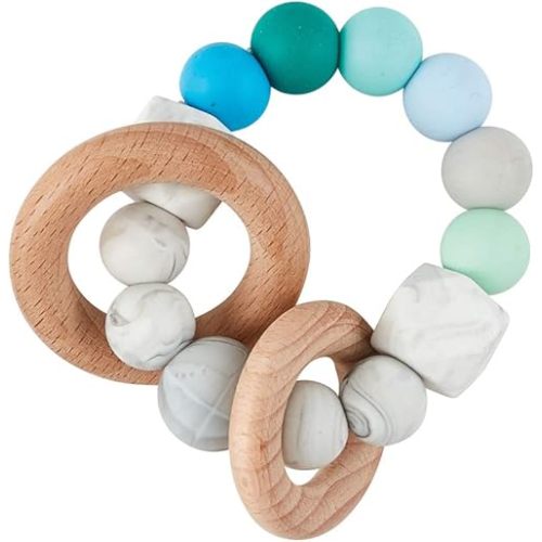 Mud Pie Blue Green Silicone Wood Teeth
