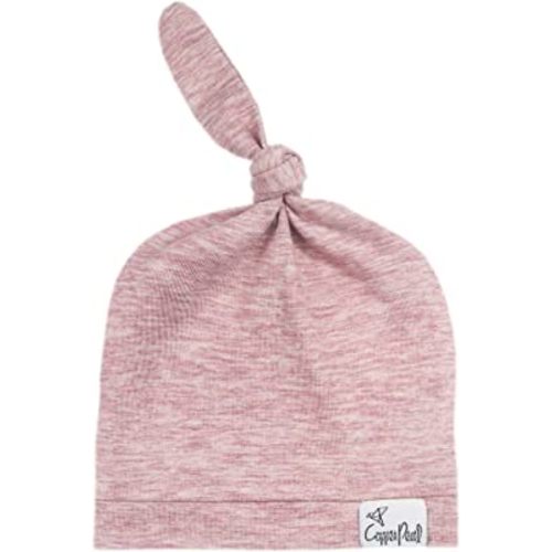 Copper Pearl Baby Beanie Hat Top Knot Stretchy Soft Maeve