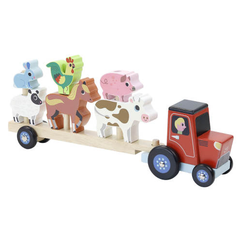 Vilac - Ingela P. Arrhenius - Truck and Trailer with Animals Stacking Toy
