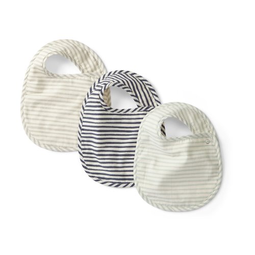Bib Set of 3, Stripes Away Sea