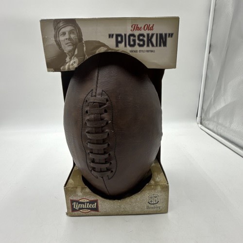 WEMBLEY THE OLD PIGSKIN VINTAGE STYLE FOOTBALL LIMITED EDITION NEW IN BOX