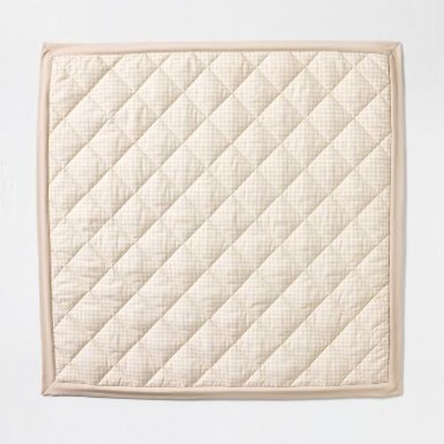 40" Square Play Mat Beige Gingham - Hearth & Hand™ with Magnolia