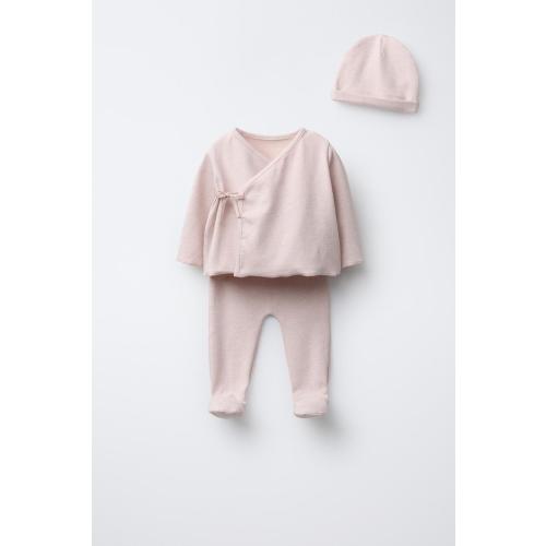 NEWBORN SET AND POUCH - Pink marl | ZARA United States