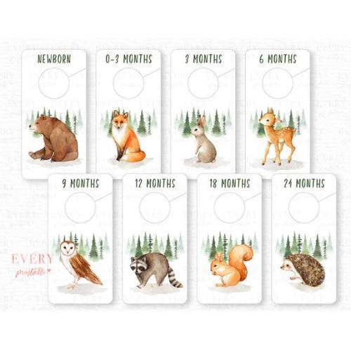 Woodland Animals Nursery Closet Dividers Baby Closet - Etsy