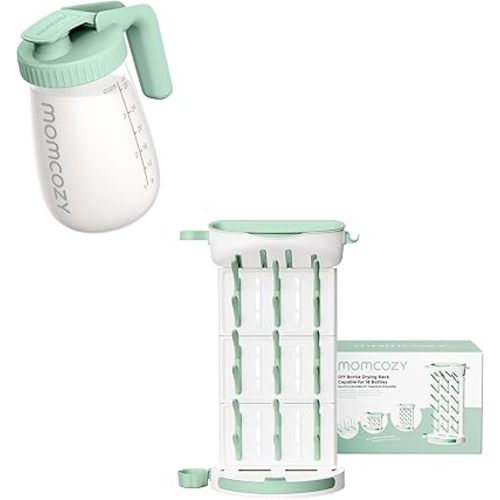 Momcozy Breast Milk Pitcher & Momcozy DIY Larger Bottle Drying Rack for 18 Bottles