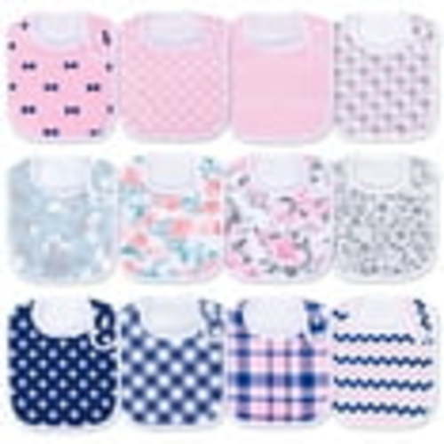 Benoxine Unisex Baby Bibs: 12-Pcs Set, Organic Cotton, Perfect for Newborns
