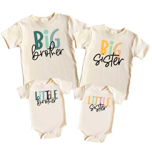 Matching Sibling Shirts and Bodysuits | Big Brother Big Sister Little Brother Little Sister Middle Brother T-Shirt - SOLD INDIVIDUALLY