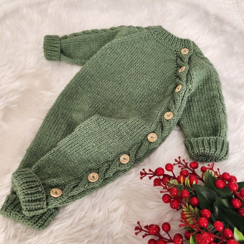Hand-Knitted Baby Romper Set - Wool Blended Long-Legged Design for Newborns, Baby Girls and Baby Boys. Newborn Baby Homecoming Dress.