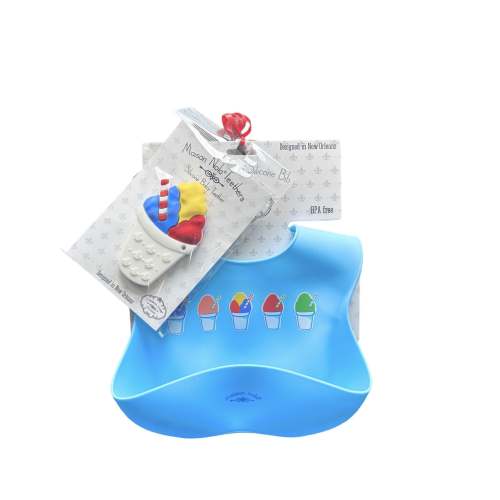 Baby's First Snoball Gift Bundle | Silicone Bucket Bib and Teether