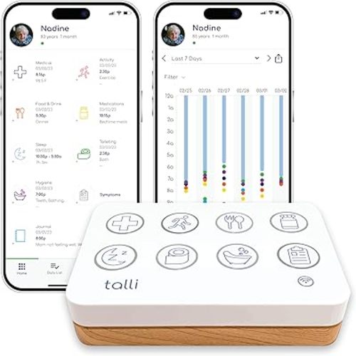 Talli Care - Smart Elderly Care Device - Track Medications, Meals & More with 1-Touch, Connects to The Talli App for Monitoring & Sharing Data with Loved Ones, Caregivers & Healthcare Professionals