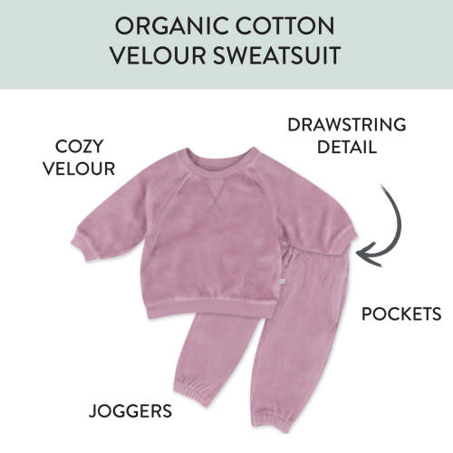 Velour Sweatsuit | Honest Baby Clothing