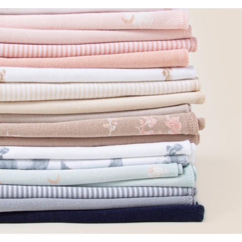 Whimsical Floral Organic Cotton Burp Cloths 5 Pack
