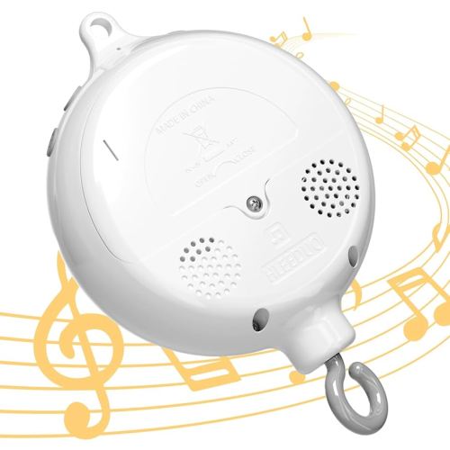 FEISIKE Crib Mobile Motor, Baby Music Box Spinner with 3 Modes(Spin Only, Music Only, Spin & Music 0-100 Volume Control,35 Lullabies,Portable Sound Machine,Auto-Off 30 Minutes, Battery Operated