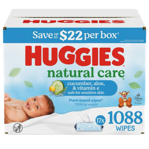 Huggies Natural Care Baby Wipes, Cucumber and Green Tea, 17 pk., 1088 Wipes - Sam's Club