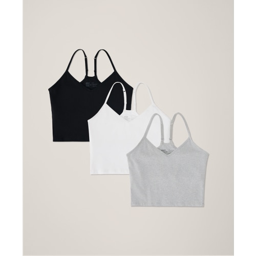 Women’s Everyday Shelf Bra Cropped Camisole 3-pack made with Organic Cotton | Pact