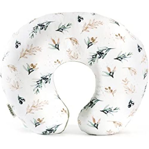 GRSSDER Nursing Pillow Cover Stretchy Minky Removable Nursing Covers for Breastfeeding Pillows, Ultra Soft Comfortable Slipcover for Baby Boy and Girls, Watercolor Olive Pattern