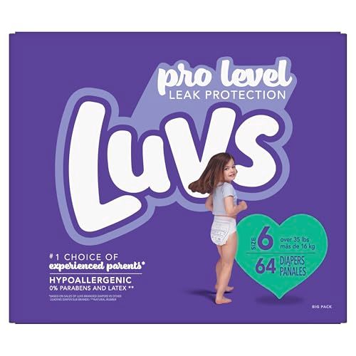 Luvs Diapers - Size 6, 64 Count, Paw Patrol Disposable Baby Diapers