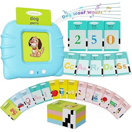 Toddler Toys Bilingual English and Spanish Talking Flash Cards for 1 2 3 4 5 6 Year Old Boys and Girls, Autism Sensory Toys for Autistic Children, Learning Educational Speech 250 Sight Words
