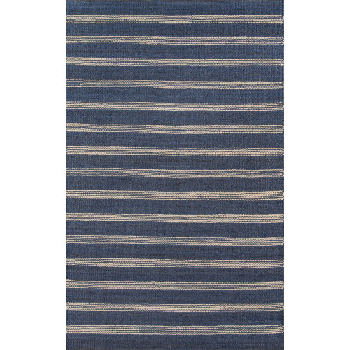 Breakwater Bay Aahil Handwoven Flatweave Navy Area Rug & Reviews | Wayfair