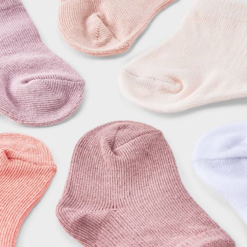 Baby Girls' 6pk Crew Socks - Cloud Island™ Pink