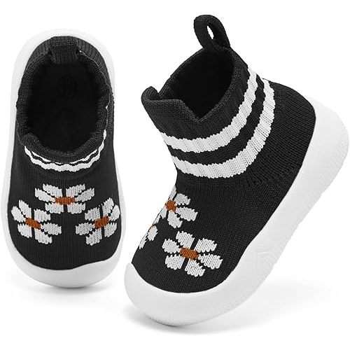 Engtoy Baby Shoes Baby Sock Shoes Baby Walking Shoes Infant Non-Slip Breathable Slippers with Soft Rubber Sole Baby Boys Girls Slip On Sneakers