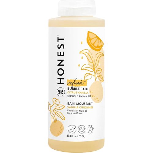 The Honest Company Foaming Bubble Bath | Gentle for Baby | Naturally Derived, Tear-free, Hypoallergenic | Citrus Vanilla Refresh, 12 fl oz