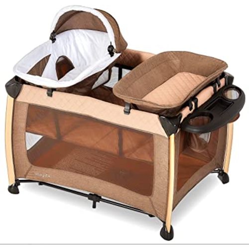 Dream On Me Princeton Deluxe Nap N Pack 3-in-1 Convertible Playard, Changer and Bassinet, Lightweight and Portable Baby Playard, Breathable Mesh, Easy to Carry Travel Playard