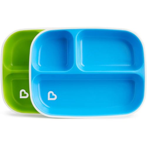 Munchkin® Splash™ Toddler Divided Plates, Blue/Green, 2 Pack