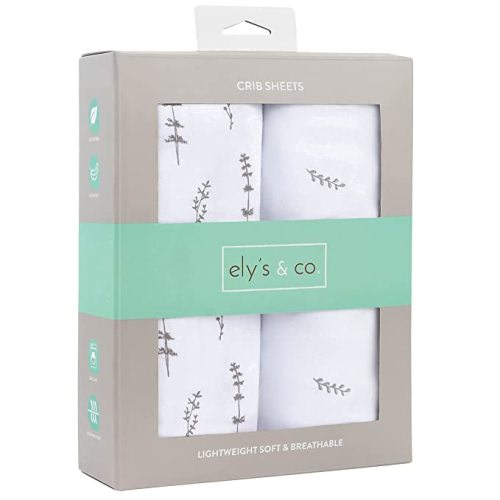 Ely's & Co Crib Sheets Set 2 Pack (Forest Grey)