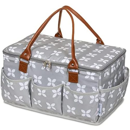 Moteph Extra Large Diaper Caddy, Craft, Toy Organizer with Zip-Top Cover with Waterproof Wet/Dry Bag - Perfect for Baby Shower