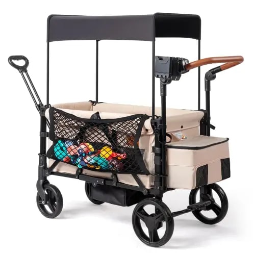 Double Stroller Wagon with Footwell for 2 Kids | Foldable - ZTDM