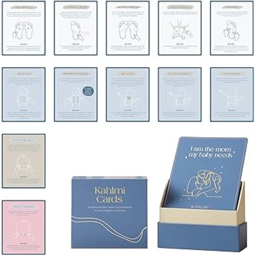 52 Baby Massage Mama Affirmations Cards for Baby Constipation, Gas Relief, Colic Calm, and Baby Sleep Aid for Newborn, Infant, Toddler, Parents, Mom Gifts, and Baby Gifts