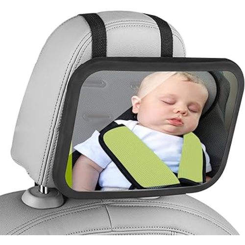 Baby Car Mirror, Safety Car Seat Mirror for Rear Facing Infant, Wide View Shatterproof Adjustable Acrylic 360°for Backseat, Secure, Shatterproof