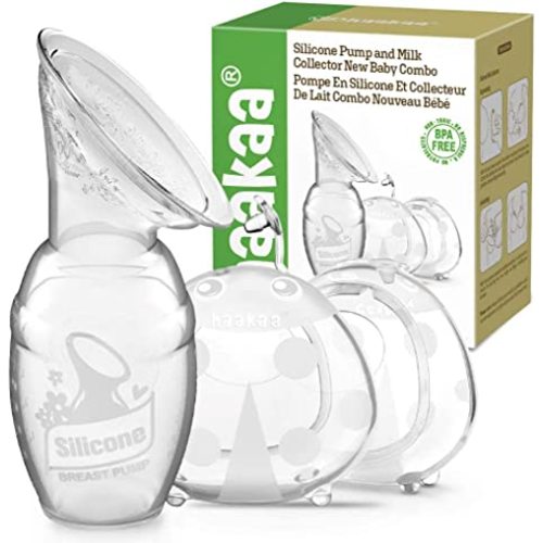 haakaa Manual Breast Pump and Ladybug Milk Collectors Combo for Breastfeeding Moms to Collect Breast Milk| Pumping and Nursing| Portable Breastmilk Savers(pump-4oz/100ml,1pk; Shells-2.5oz/75ml,2pk) - 100ml Pump + 75ml Ladybug Collectorx2