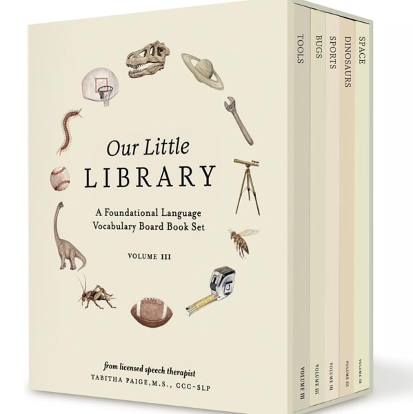 Our Little Library Vol. 3: Dinosaurs, Space, Tools, Bugs, and Sports Board Book Set for Boys & Girls (Tabitha Paige Children's Book Series)