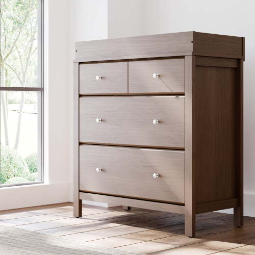 Storkcraft Horizon 3 Drawer Infant Changing Table Dresser, Hazelnut