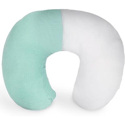 Nursing Pillow with Removable Muslin Cover,Nursing Pillows for Breastfeeding,Tummy time and Baby Sitting Support,Blue