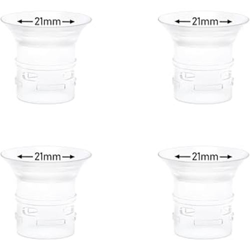 4pcs Flange Insert 21mm Compatible with eufy S1 Pro/S1/E10/E20 Wearable Breast Pump, Replace for eufy Breast Pump Sizing Insert, Fit for eufy Pump Replacement Parts