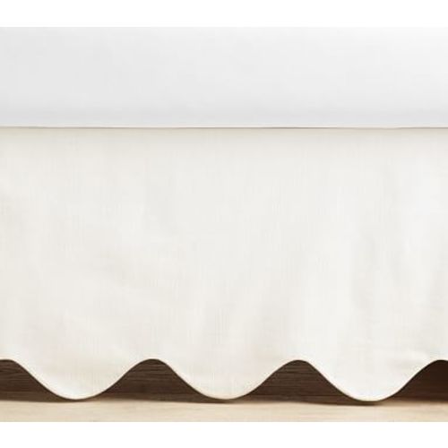 Scalloped Crib Skirt, White